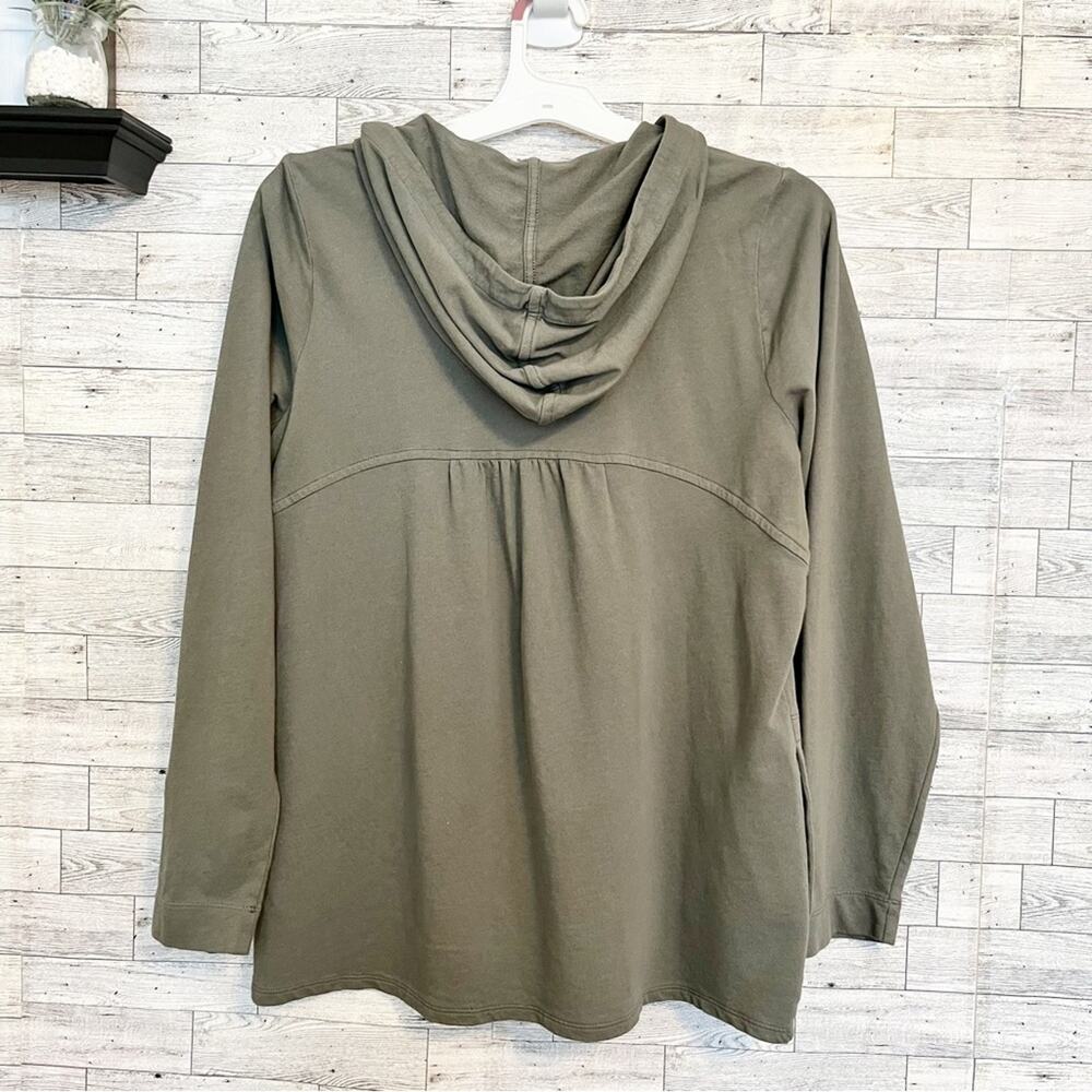 J.JILL Olive Floral Embroidered Zip Hoodie S | Cottagecore Lounge Layer - Picture 7 of 9